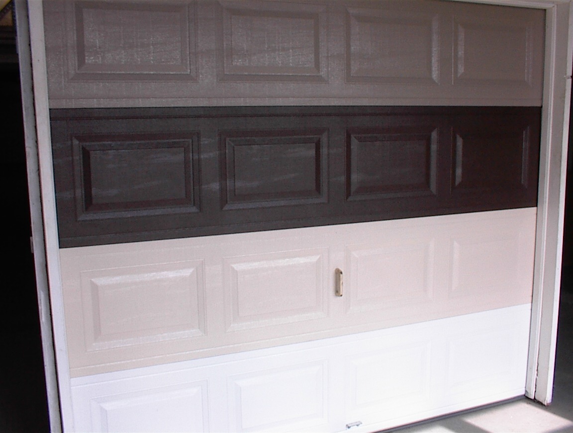 Image of 8x7 sectional door with four different colors